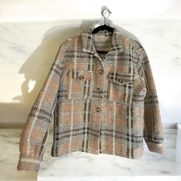 Veveret Pink Colorful Sequin Jacket with Relaxed Fit - Picture 5 of 5